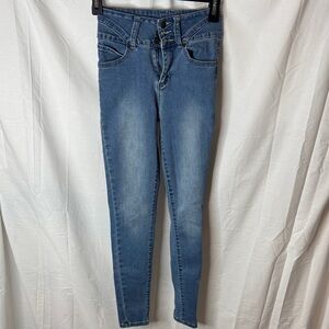 High-Rise Light Blue Skinny Jeans for Women